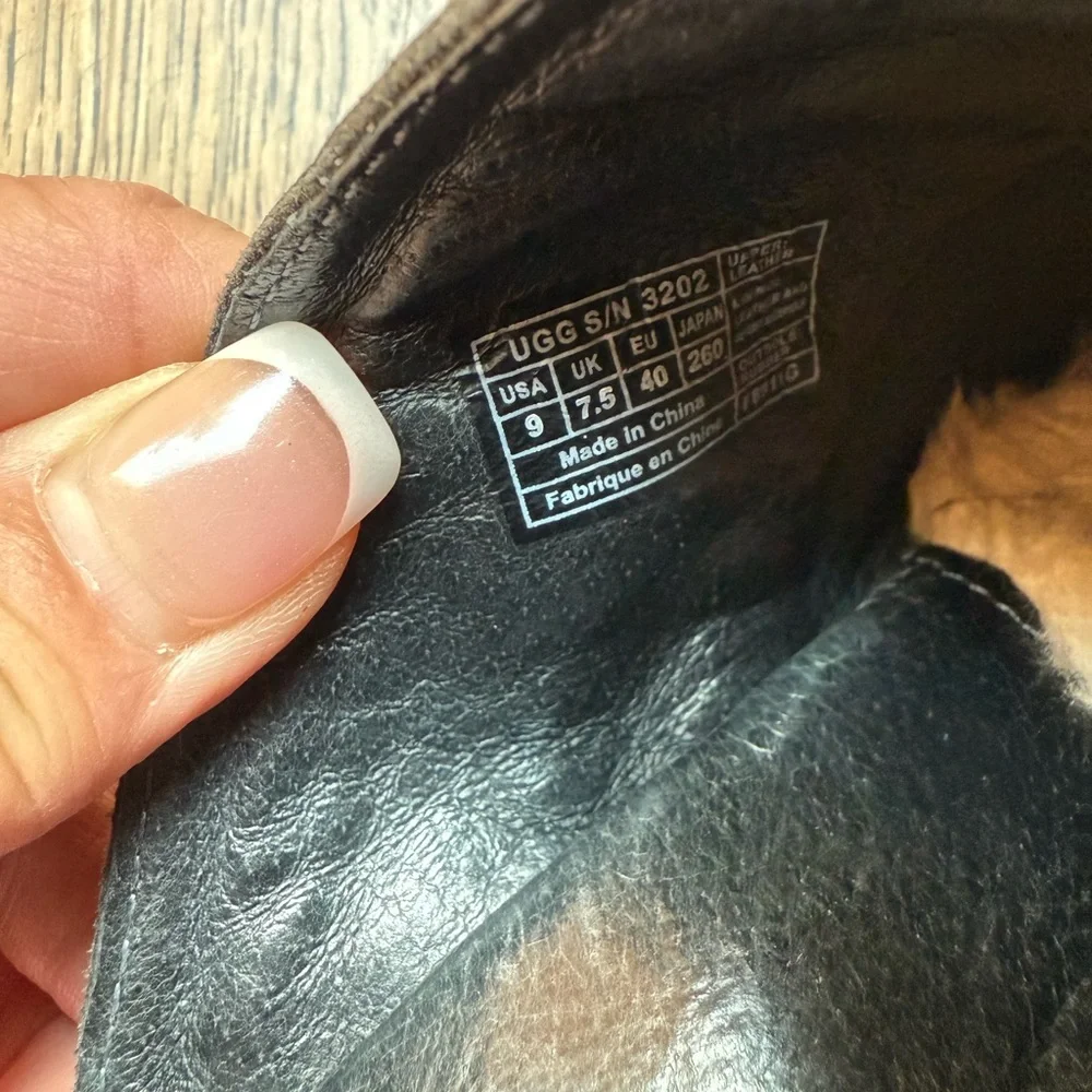 UGG Black Leather women Clogs